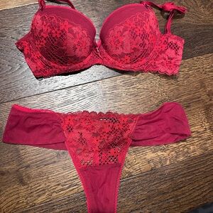 Adore me Elegant Lace Red Lingerie Set Valentine’s Day